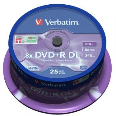 Диск DVD Verbatim 8.5Gb 8x CakeBox 25шт Matt Silver Фото