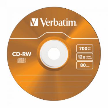 Диск CD Verbatim CD-RW 700Mb 12X SlimBox 5шт Color Фото 3