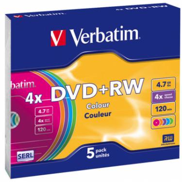 Диск DVD Verbatim 4.7Gb 4x SlimCase 5шт Color Фото