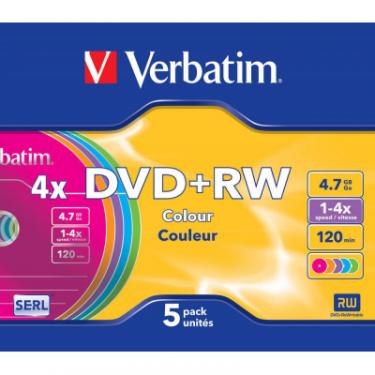 Диск DVD Verbatim 4.7Gb 4x SlimCase 5шт Color Фото 1