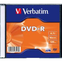 Диск DVD Verbatim 4.7Gb 16X SlimBox 20шт MatteSilv AZO Фото