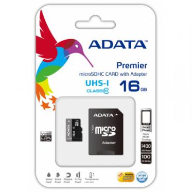 Карта памяти ADATA 16GB microSD class 10 UHS-I Фото 1