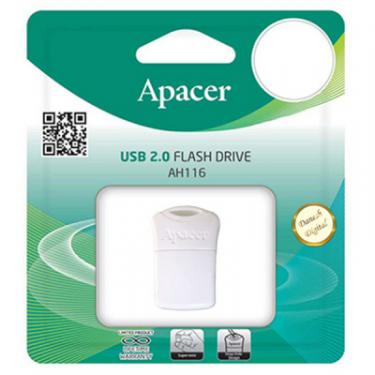 USB флеш накопитель Apacer 32GB AH116 White USB 2.0 Фото 2