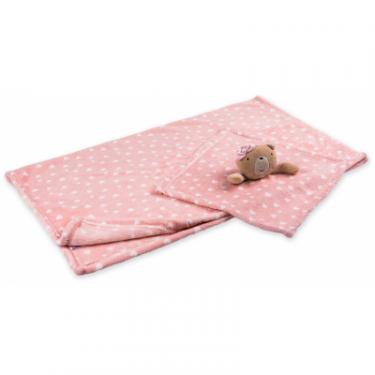 Детское одеяло Luvena Fortuna флисовое с игрушкой-салфеткой, розовое Фото 2
