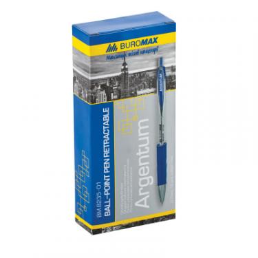 Ручка шариковая Buromax retractable ARGENTUM, 0.7 мм, blue, blister Фото 1