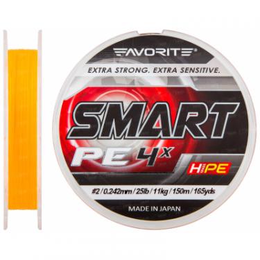 Шнур Favorite Smart PE 4x 150м оранжевый #2.0/0.242мм 11кг Фото