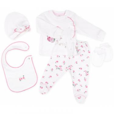 Набор детской одежды Bibaby 5 шт для девочек, с цветочками кремовый-розовый Фото