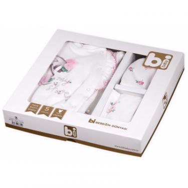 Набор детской одежды Bibaby 5 шт для девочек, с цветочками кремовый-розовый Фото 8
