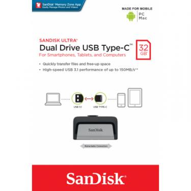 USB флеш накопитель SanDisk 32GB Ultra Dual USB 3.0 + Type-C Фото 11
