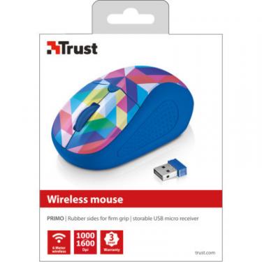 Мышка Trust_акс Primo Wireless Mouse blue geometry Фото 4