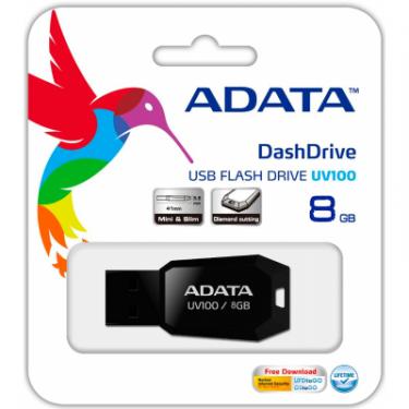 USB флеш накопитель ADATA 8GB DashDrive UV100 Black USB 2.0 Фото 3
