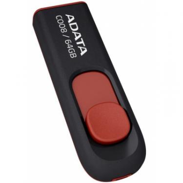 USB флеш накопитель ADATA 64GB C008 Black+Red USB 2.0 Фото 1