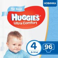 Подгузники Huggies Ultra Comfort 4 Box для мальчиков (8-14 кг) 96 шт Фото