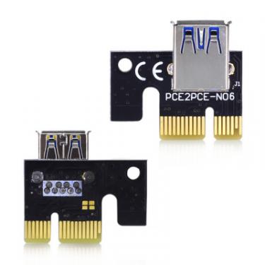 Райзер Dynamode PCI-E x1 to 16x 60cm USB 3.0 Cable SATA to 4Pin ID Фото 1