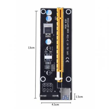Райзер Dynamode PCI-E x1 to 16x 60cm USB 3.0 Cable SATA to 4Pin ID Фото 2