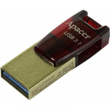 USB флеш накопитель Apacer 32GB AH180 Red Type-C Dual USB 3.1 Фото 1