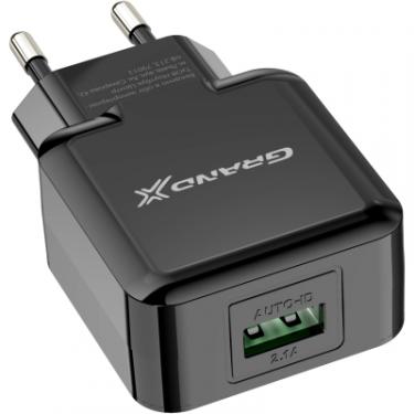 Зарядное устройство Grand-X CH-03UMB (5V/2,1A + DC cable Micro USB) Black Фото 2