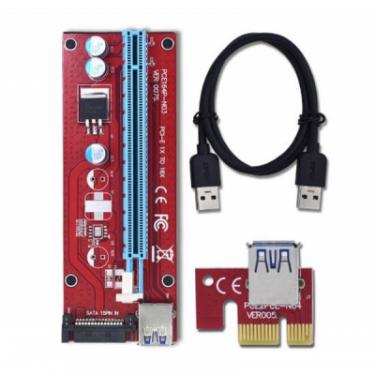 Райзер Dynamode PCI-E x1 to 16x 60cm USB 3.0 Cable 15Pin SATA Powe Фото