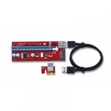 Райзер Dynamode PCI-E x1 to 16x 60cm USB 3.0 Cable 15Pin SATA Powe Фото 1