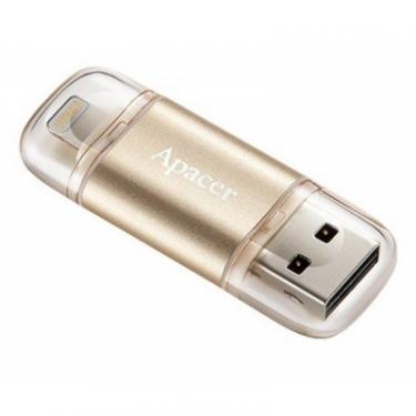 USB флеш накопитель Apacer 32GB AH190 Gold USB 3.1/Lightning Фото 1