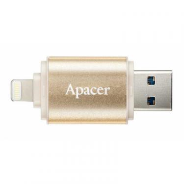 USB флеш накопитель Apacer 32GB AH190 Gold USB 3.1/Lightning Фото 2