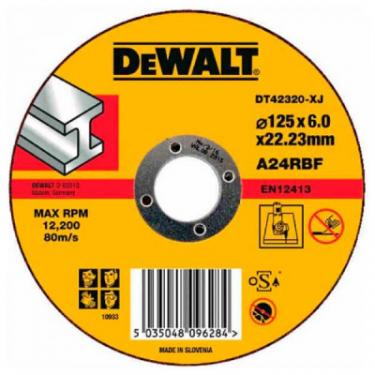 Круг зачистной DeWALT шлифовальный по металлу 125х6.0х22.2мм. Фото