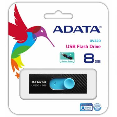 USB флеш накопитель ADATA 8GB UV220 Black/Blue USB 2.0 Фото 2