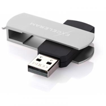 USB флеш накопитель eXceleram 64GB P2 Series Silver/Black USB 2.0 Фото 1