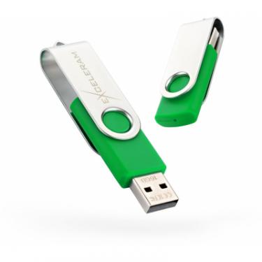 USB флеш накопитель eXceleram 16GB P1 Series Silver/Green USB 2.0 Фото