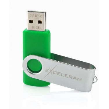 USB флеш накопитель eXceleram 16GB P1 Series Silver/Green USB 2.0 Фото 2