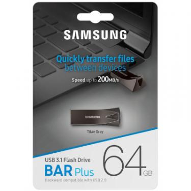 USB флеш накопитель Samsung 64GB Bar Plus Black USB 3.1 Фото 6