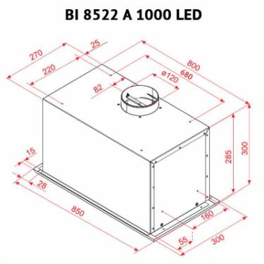 Вытяжка кухонная Perfelli BI 8522 A 1000 I LED Фото 4