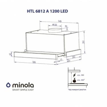 Вытяжка кухонная Minola HTL 6812 BL 1200 LED Фото 5