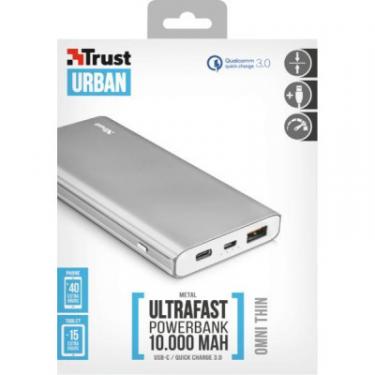 Батарея универсальная Trust Omni thin metal 10000 USB-C QC3 Фото 6