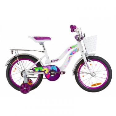 Детский велосипед Formula 16" FLOWER рама-10" 2019 бело-фиолетовый с багажн Фото