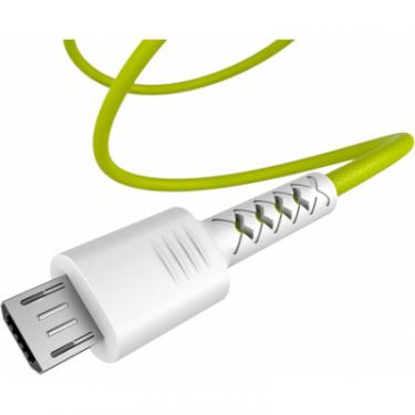 Дата кабель Pixus USB 2.0 AM to Micro 5P 1.0m Soft white/lime Фото 1