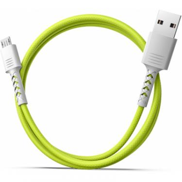 Дата кабель Pixus USB 2.0 AM to Micro 5P 1.0m Soft white/lime Фото 2