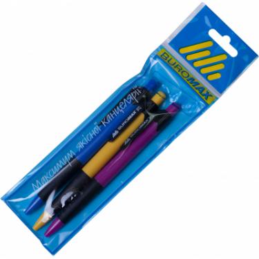 Ручка шариковая Buromax retractable, 0.7 мм, SET*3pcs blister Фото