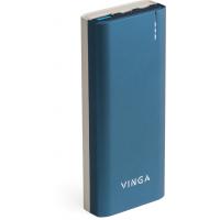 Батарея универсальная Vinga 10000 mAh soft touch blue Фото 3