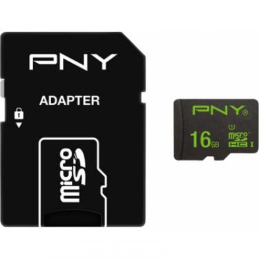 Карта памяти PNY flash 16GB microSDHC class 10 UHS-I Фото