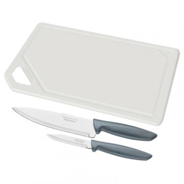 Набор ножей Tramontina Plenus 3 предмета (с досточкой) Grey Фото 1