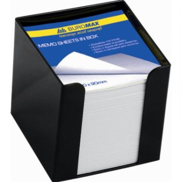 Подставка-куб для писем и бумаг Buromax 90x90x90 мм, black, with paper Фото