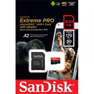 Карта памяти SanDisk 400GB microSDXC class 10 UHS-I U3 A2 V30 Extreme P Фото 1