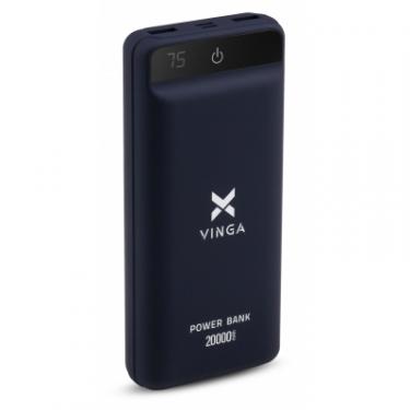 Батарея универсальная Vinga 20000 mAh QC3.0 Display soft touch purple Фото