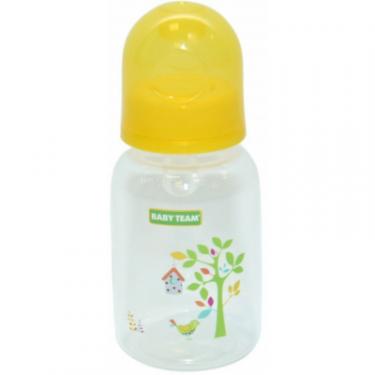 Бутылочка для кормления Baby Team с силиконовой соской, 125 мл 0+ желтая Фото 1