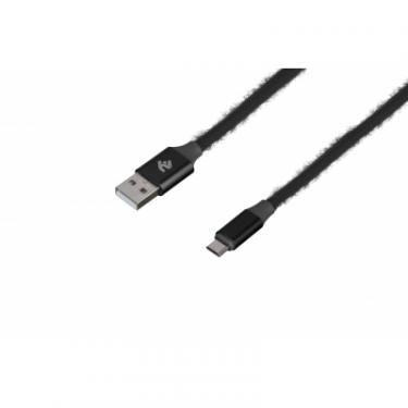 Дата кабель 2E USB 2.0 AM to Micro 5P 1.0m Fur black Фото 1