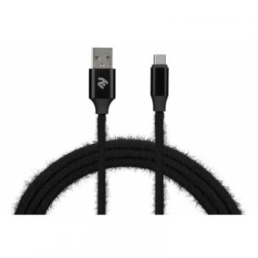 Дата кабель 2E USB 2.0 AM to Micro 5P 1.0m Fur black Фото 3