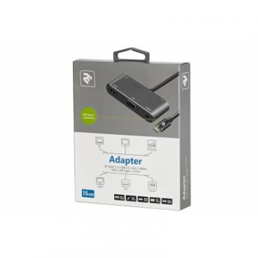Концентратор 2E Type C to USB 3.0+AUX+HDMI+VGA+USB Type C, 0.15m, Фото 2