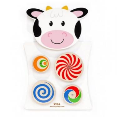 Развивающая игрушка Viga Toys Корова с кругами Фото