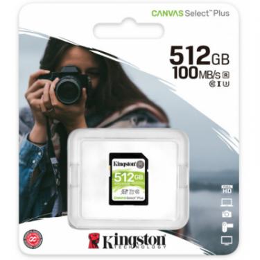Карта памяти Kingston 512GB SDXC class 10 UHS-I U3 Canvas Select Plus Фото 2